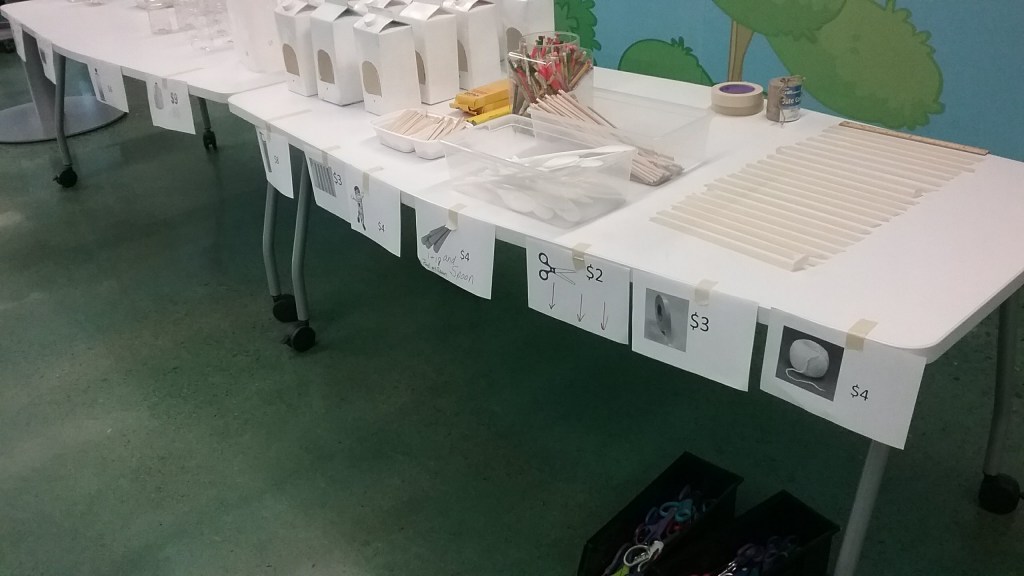 Table of engineering supplies