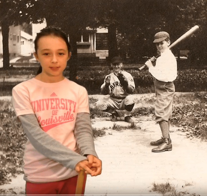 4th Grade student reciting poetry using green screen. 