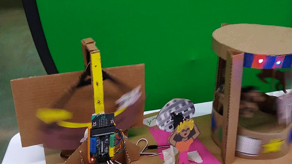 Animated gif of circus robots in action.
