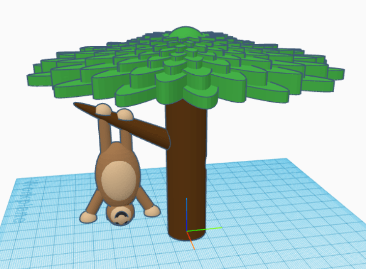 Screen shot of a monkey in a tree created by a student.