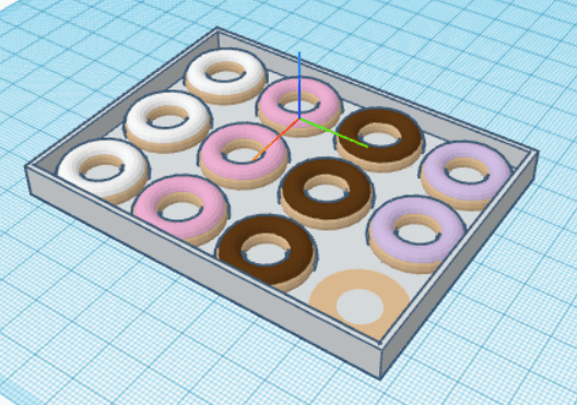 Screen shot of a box of donuts created by a student.
