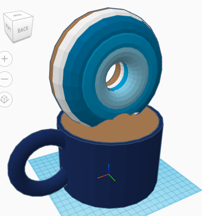 Screen shot of a donut dunked in coffee created by a student.